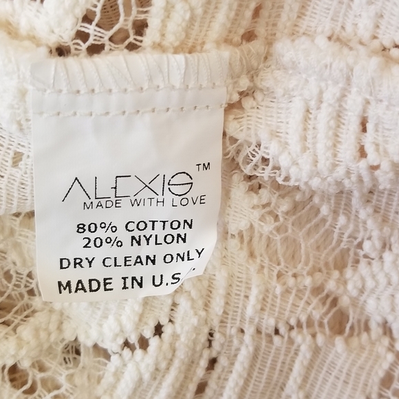 Alexis Dahl Cream Lace Boho Sheer Coverup Dress Tunic Size Small - Picture 10 of 11